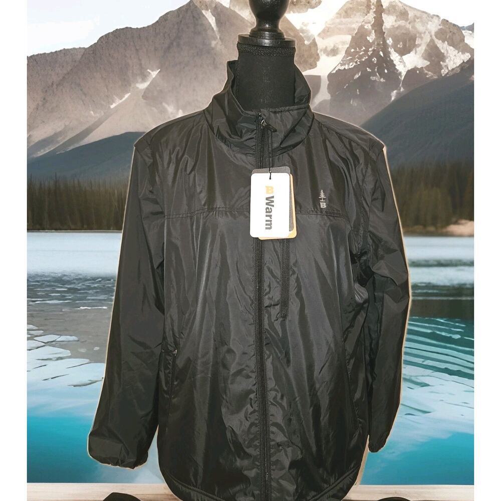 NWT Bass OUTDOOR Women’s XL Windbreaker Jacket/Vest Zip-Off Sleeves $89
